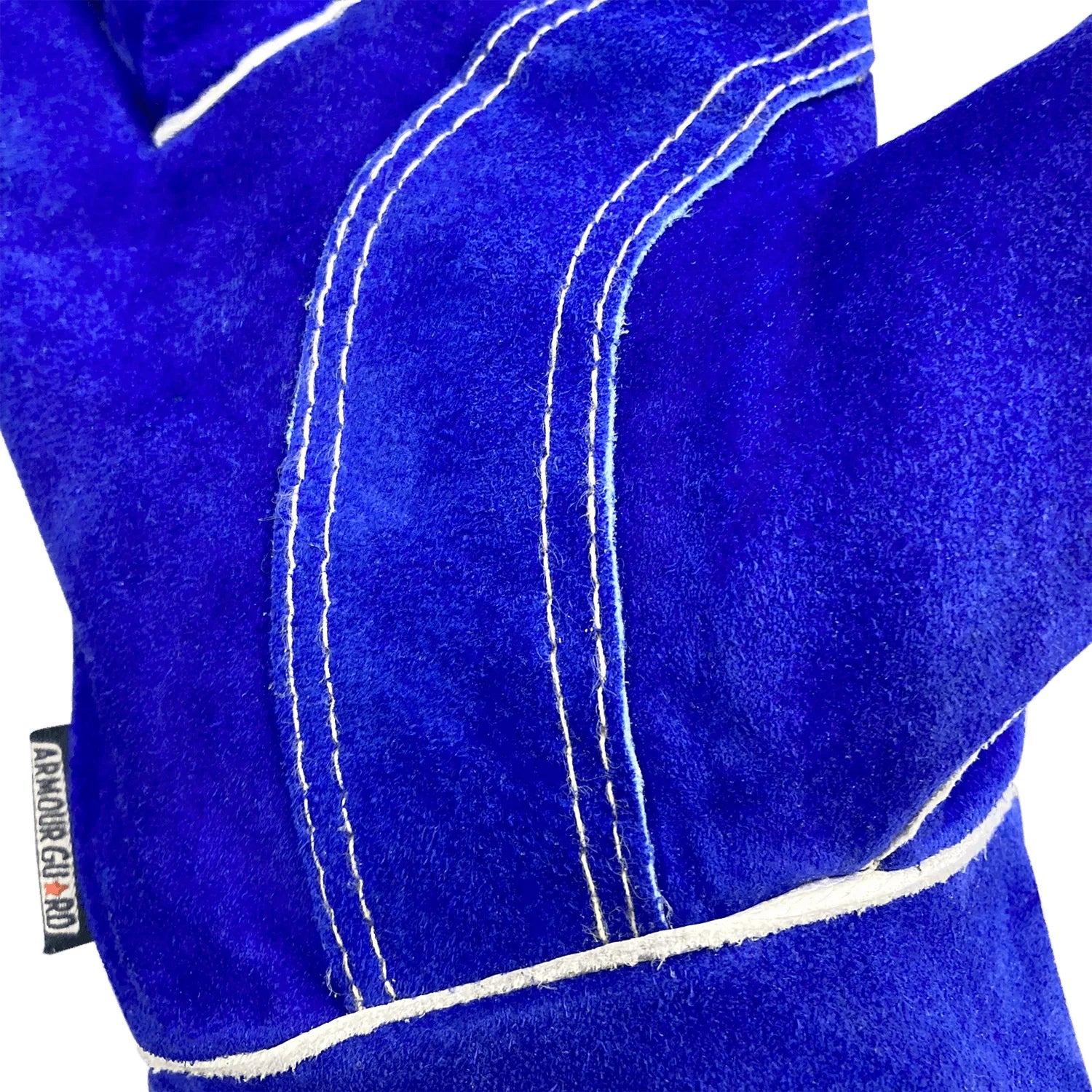 Blue Premium Side Split Cowhide Stick Glove Cotton Lined
