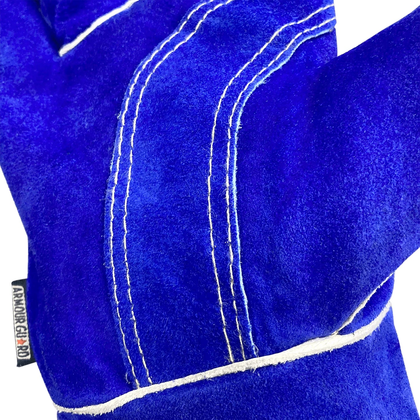 Blue Premium Side Split Cowhide Stick Glove Cotton Lined