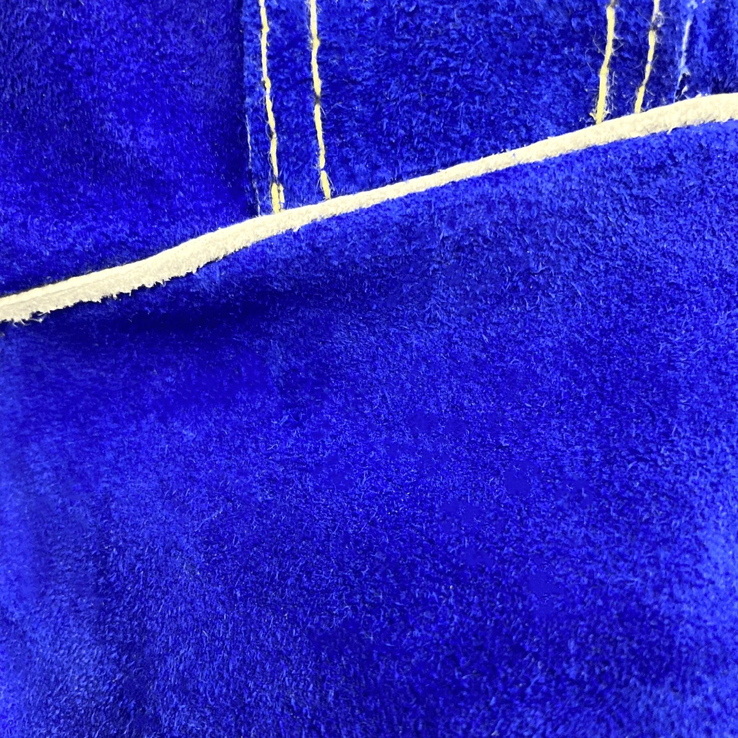 Blue Premium Side Split Cowhide Stick Glove Cotton Lined