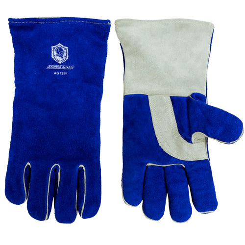 Premium Blue Side Split Cowhide 14” Stick Welding Glove