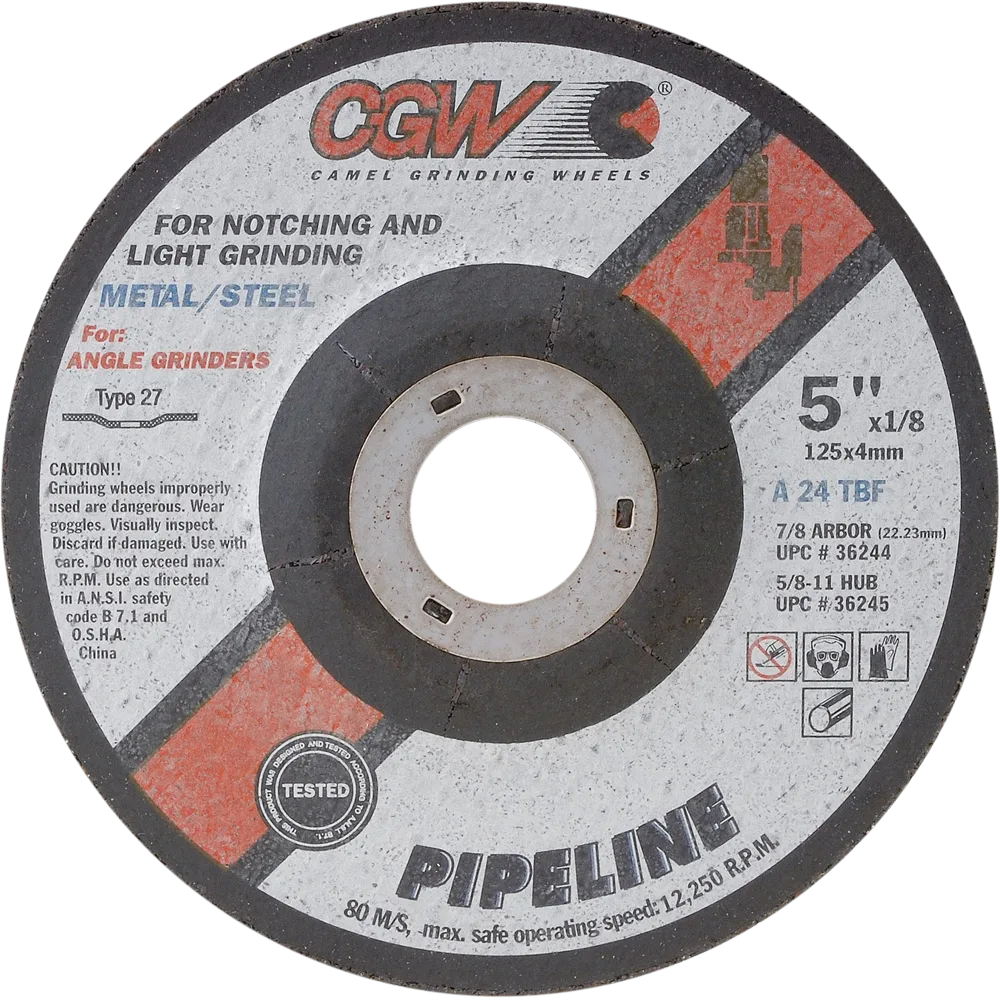 CGW 4-1/2 x 1/8 x 7/8 in Type 27 Pipeline Cutting Wheel