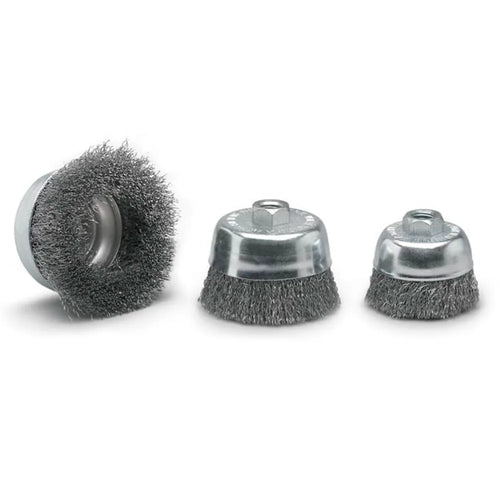 2-3/4 in Crimped Steel Wire Cup Brush, 5/8-11